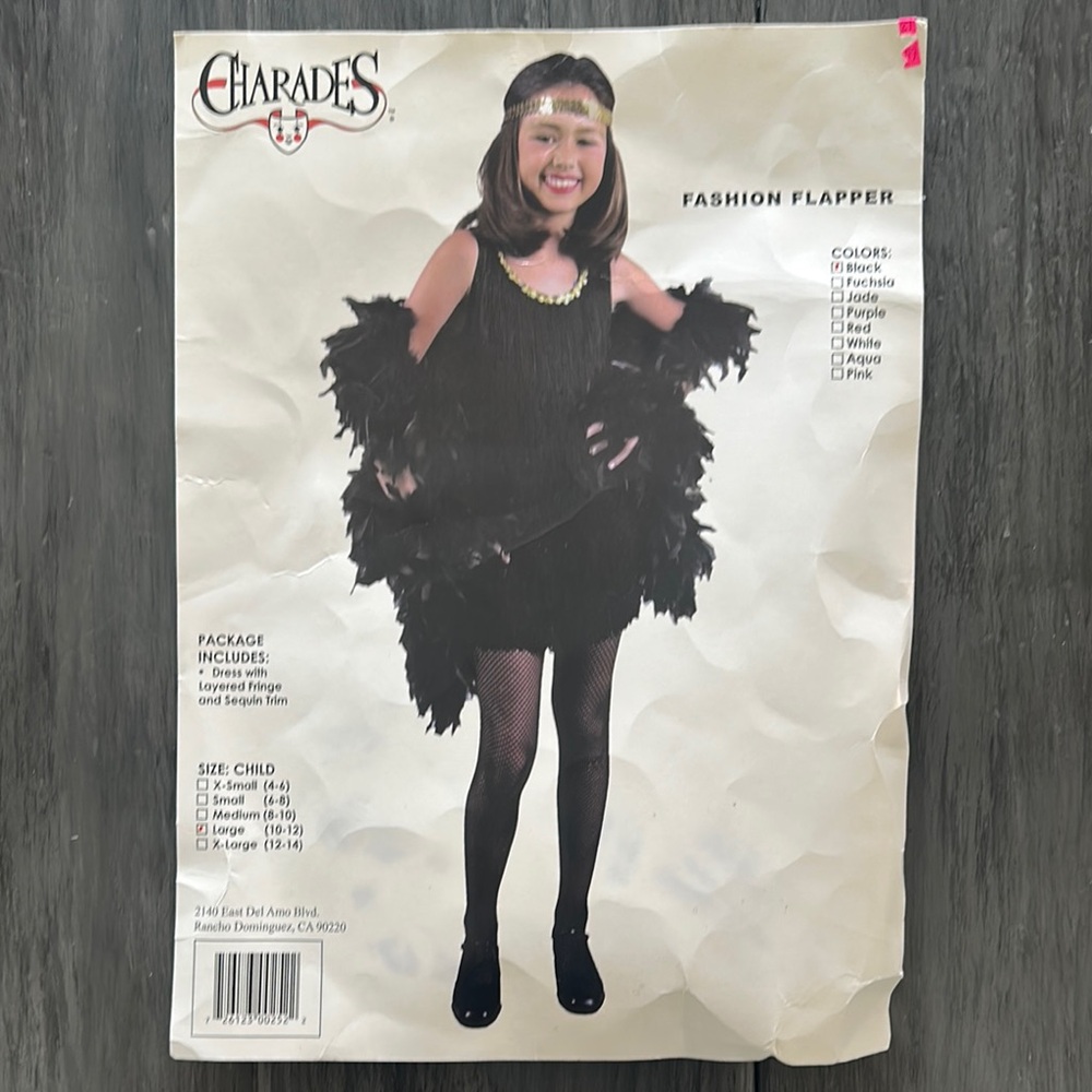 Charades Black Fashion Flapper Kids Costume